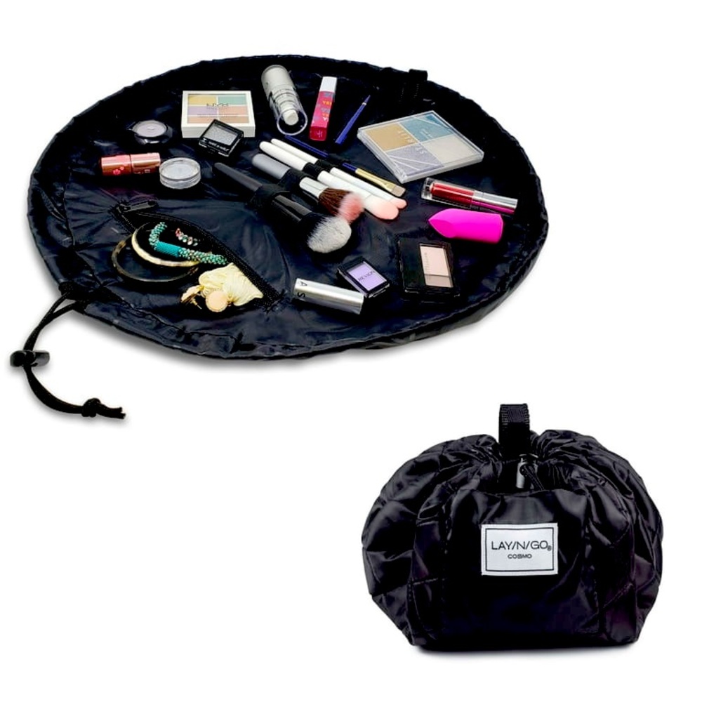 Lay-n-Go Black Cosmetic Bag EUC